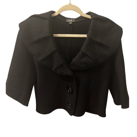 100% Black Wool Woman’s Lisa International Blazer coat - Picture 1 of 5